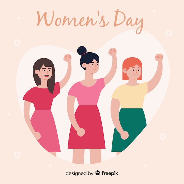 Vector gratuito fondo del día de la mujer en diseño plano