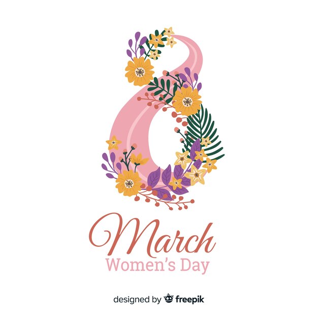 Fondo del día de la mujer en diseño plano