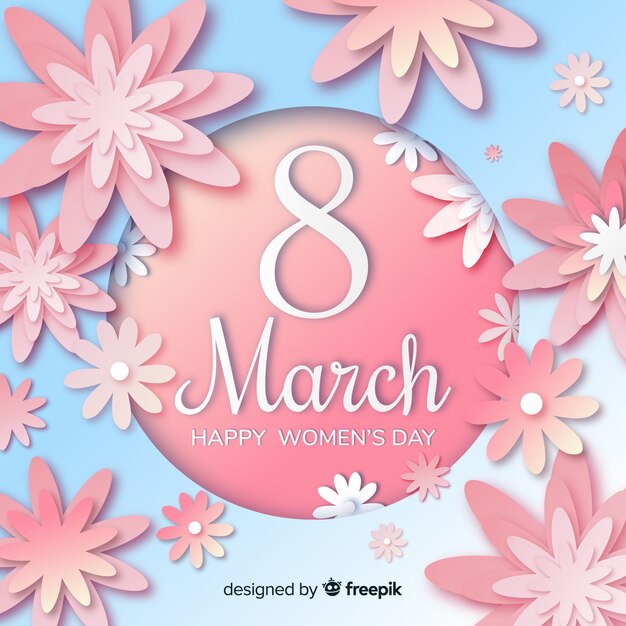 Fondo del día de la mujer estilo papel