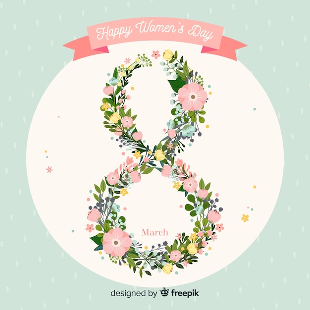 Vector gratuito fondo del día de la mujer de flores