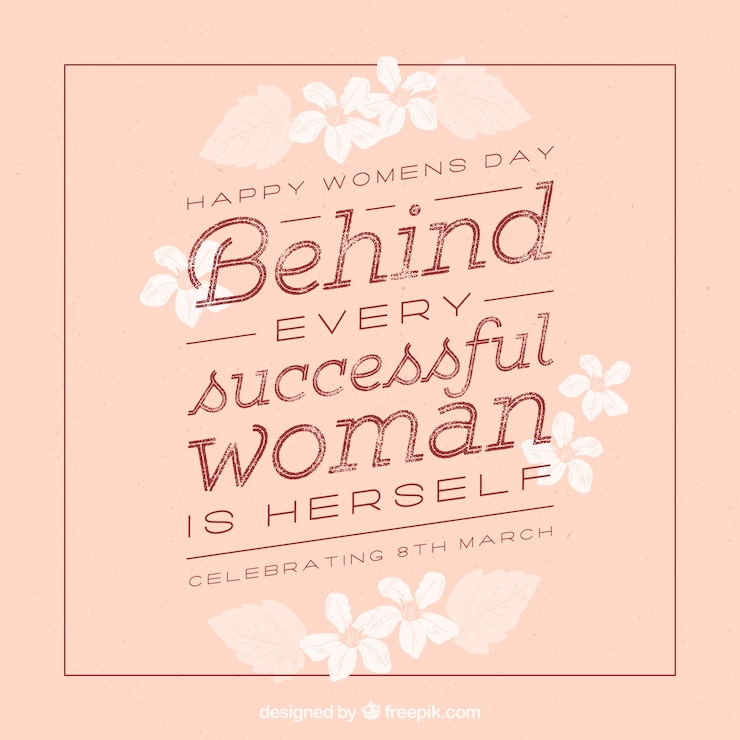 Vector gratuito fondo día de la mujer lettering