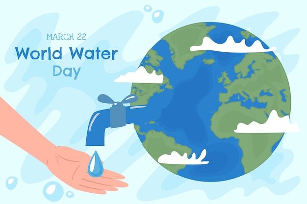 Vector gratuito fondo del día mundial del agua dibujado a mano