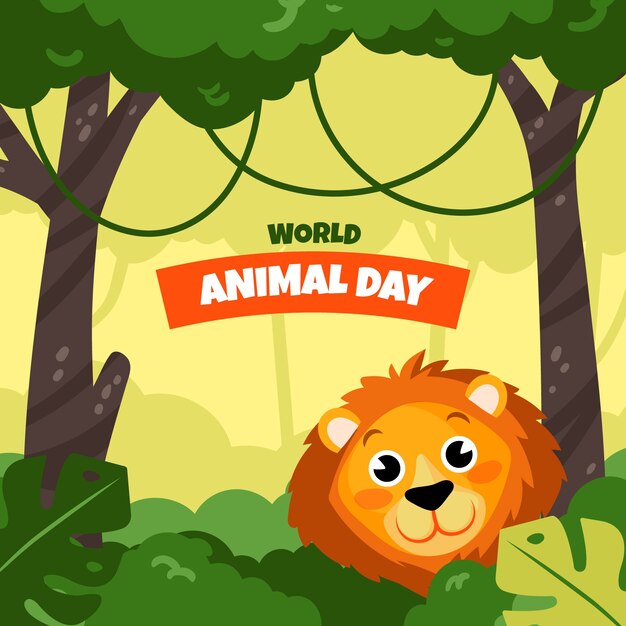 Vector gratuito fondo del día mundial de los animales dibujado a mano