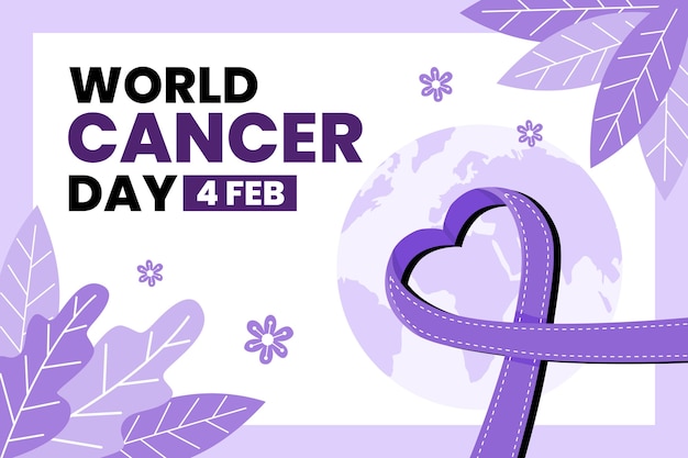 Vector gratuito fondo del día mundial del cáncer dibujado a mano