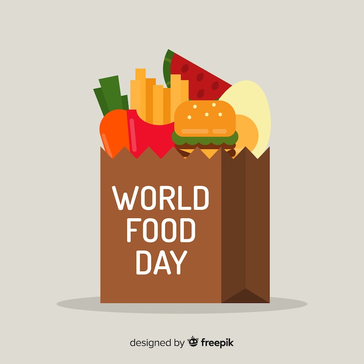 Vector gratuito fondo del día mundial de la comida con comida rápida