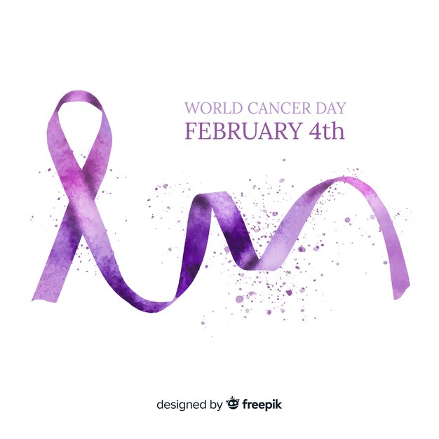 Fondo del día mundial contra el cáncer en acuarela