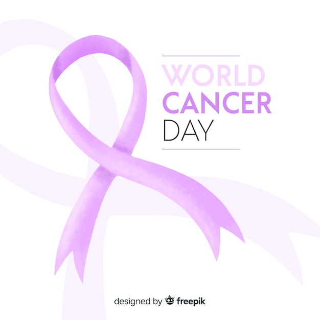 Fondo del día mundial contra el cáncer dibujado a mano