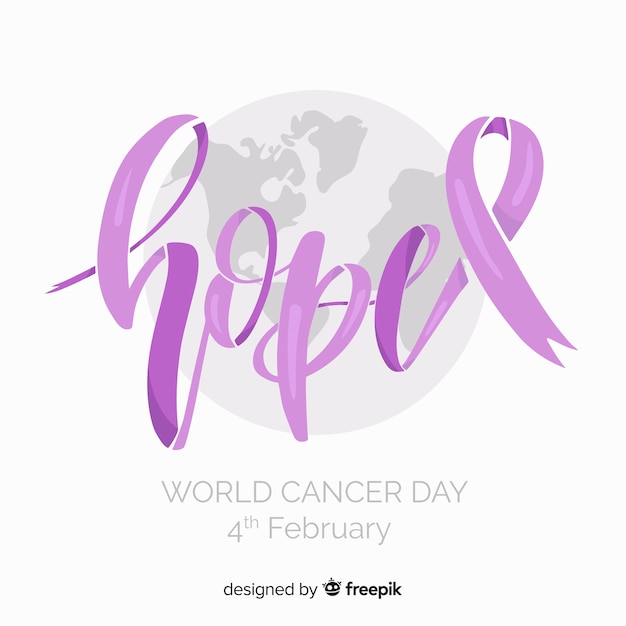 Vector gratuito fondo del día mundial contra el cáncer dibujado a mano