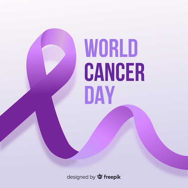 Fondo del día mundial contra el cáncer en diseño plano