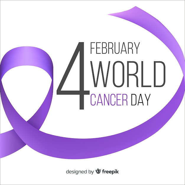 Vector gratuito fondo del día mundial contra el cáncer realista