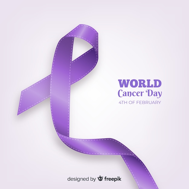 Vector gratuito fondo del día mundial contra el cáncer realista