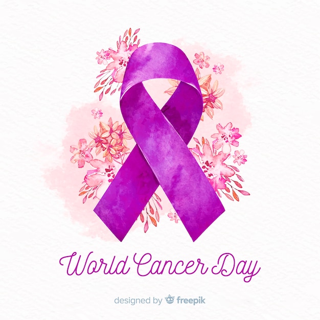 Vector gratuito fondo del día mundial contra el cáncer