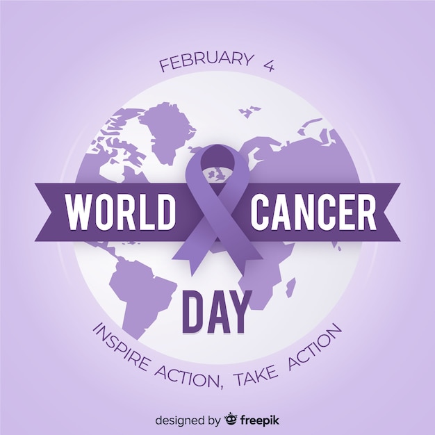 Vector gratuito fondo del día mundial contra el cáncer