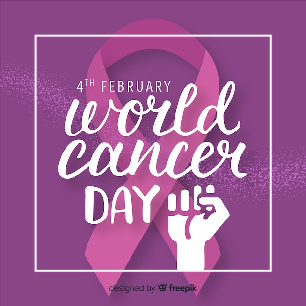 Vector gratuito fondo del día mundial contra el cáncer