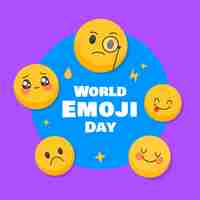 Vector gratuito fondo del día mundial del emoji dibujado a mano