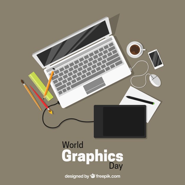 Fondo de día mundial de los gráficos con dispositivos