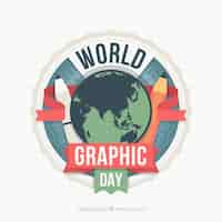 Vector gratuito fondo de día mundial de los gráficos en estilo plano