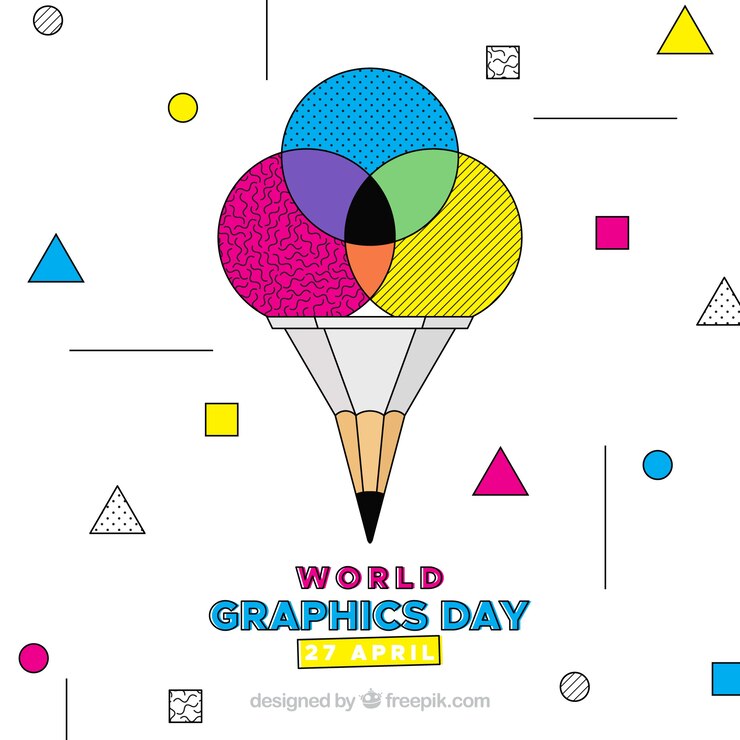 Vector gratuito fondo de día mundial de los gráficos con formas geométricas
