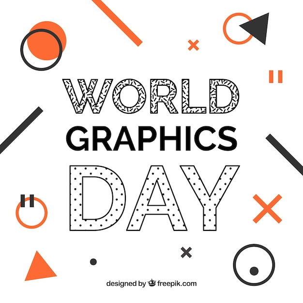 Vector gratuito fondo de día mundial de los gráficos con formas geométricas