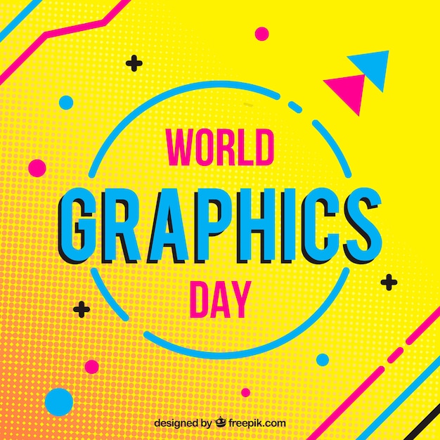 Fondo de día mundial de los gráficos con formas geométricas