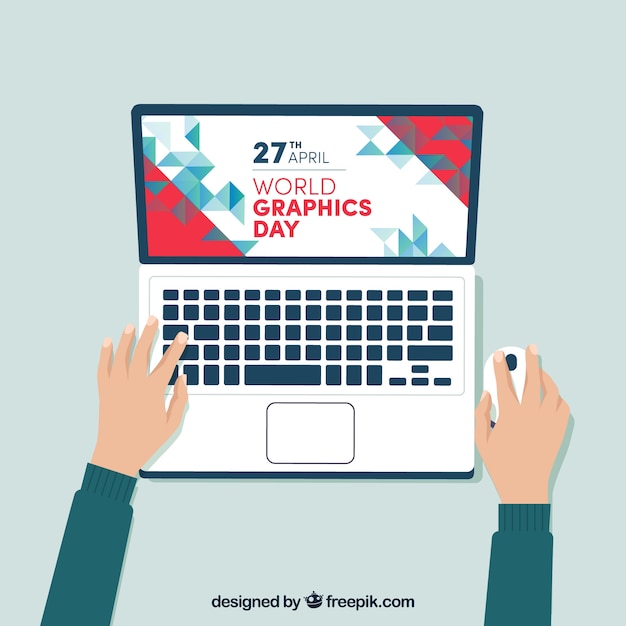 Fondo de día mundial de los gráficos con ordenador portátil