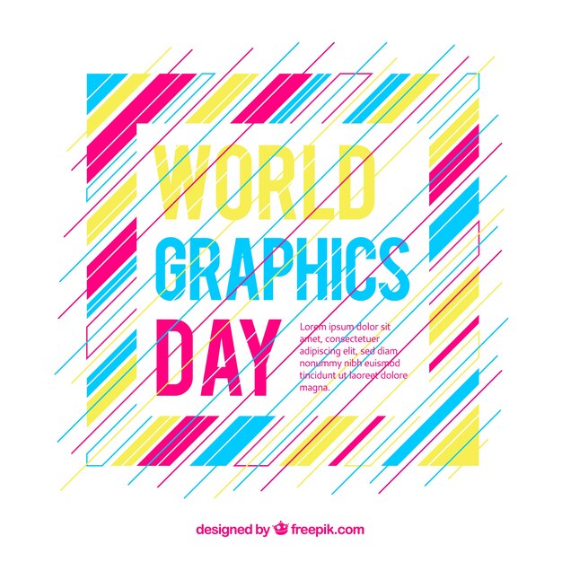 Fondo de día mundial de los gráficos con rayas de colores