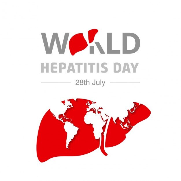 Fondo del día mundial de la hepatitis con mapa 