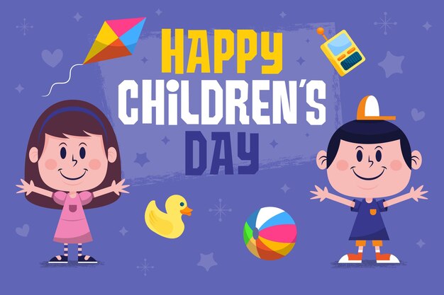 Fondo del día mundial del niño dibujado a mano