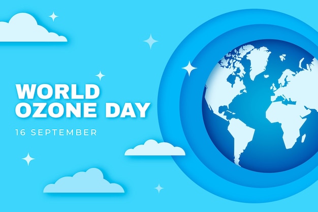 Vector gratuito fondo del día mundial del ozono de estilo de papel