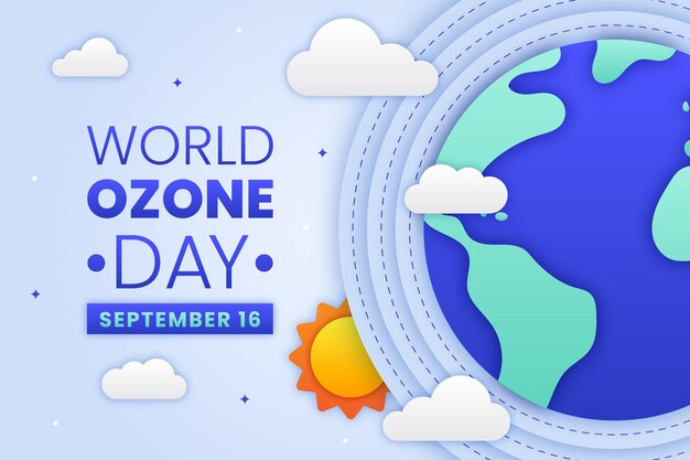 Vector gratuito fondo del día mundial del ozono de estilo de papel