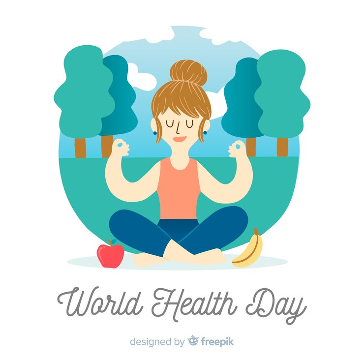 Vector gratuito fondo del día mundial de la salud dibujado a mano