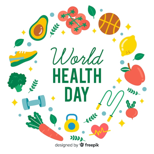 Fondo del día mundial de la salud dibujado a mano