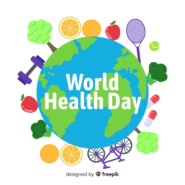 Fondo del día mundial de la salud dibujado a mano