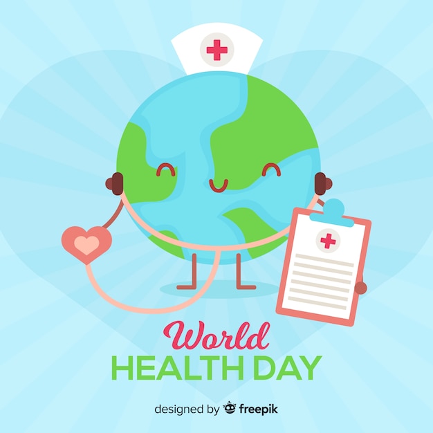 Vector gratuito fondo del día mundial de la salud en diseño plano