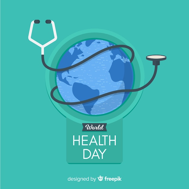 Vector gratuito fondo del día mundial de la salud en diseño plano