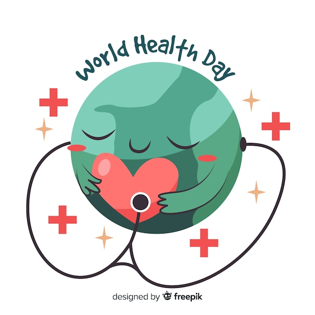 Fondo del día mundial de la salud en diseño plano