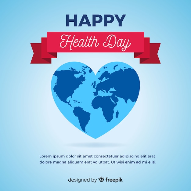 Vector gratuito fondo del día mundial de la salud en diseño plano