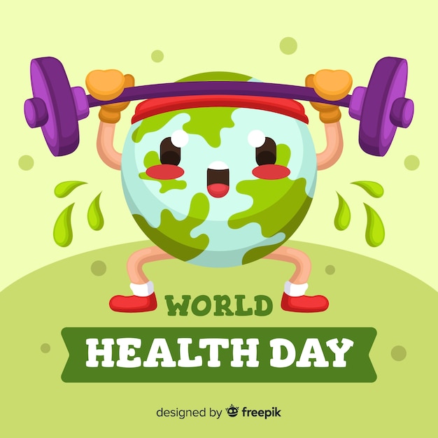 Vector gratuito fondo del día mundial de la salud en diseño plano