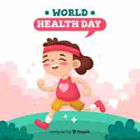 Vector gratuito fondo del día mundial de la salud en diseño plano