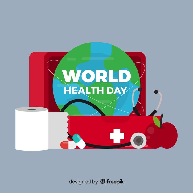 Fondo día mundial de la salud en diseño plano