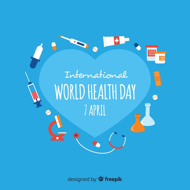 Fondo del día mundial de la salud en diseño plano