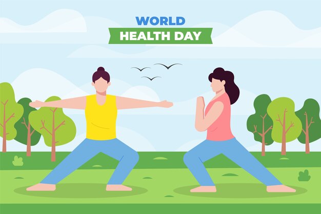 Fondo del día mundial de la salud en diseño plano