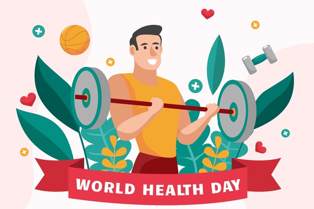 Fondo del día mundial de la salud en diseño plano