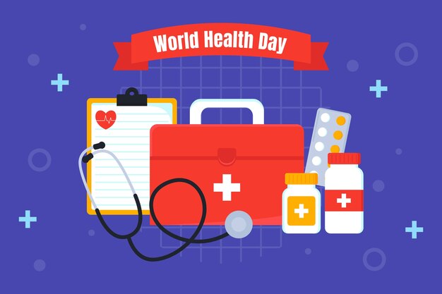 Fondo del día mundial de la salud en diseño plano