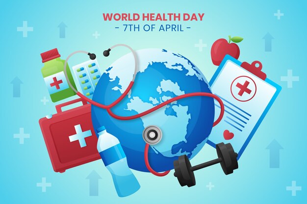 Fondo del día mundial de la salud en diseño plano