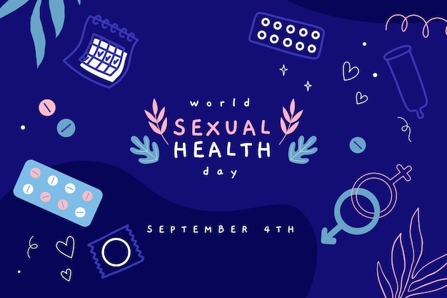 Fondo del día mundial de la salud sexual dibujado a mano