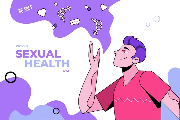 Vector gratuito fondo del día mundial de la salud sexual dibujado a mano