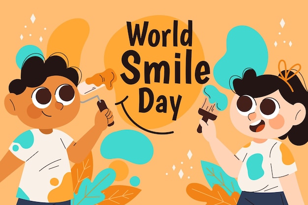 Fondo del día mundial de la sonrisa dibujada a mano