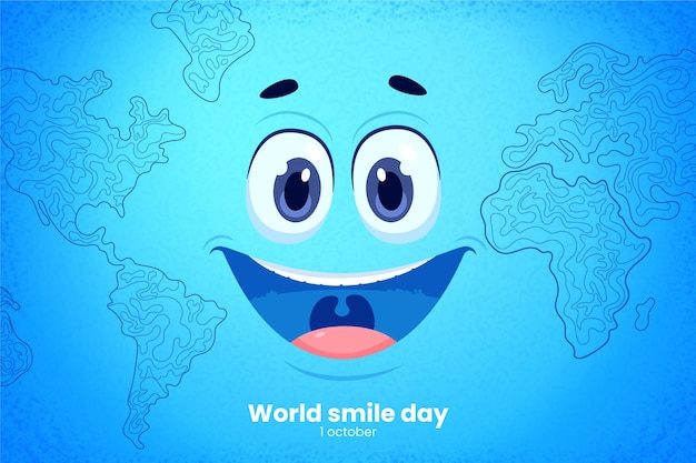 Vector gratuito fondo del día mundial de la sonrisa dibujada a mano