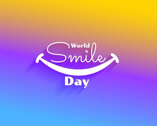 Vector gratuito fondo del día mundial de la sonrisa llamativo vector de diseño de boca riendo